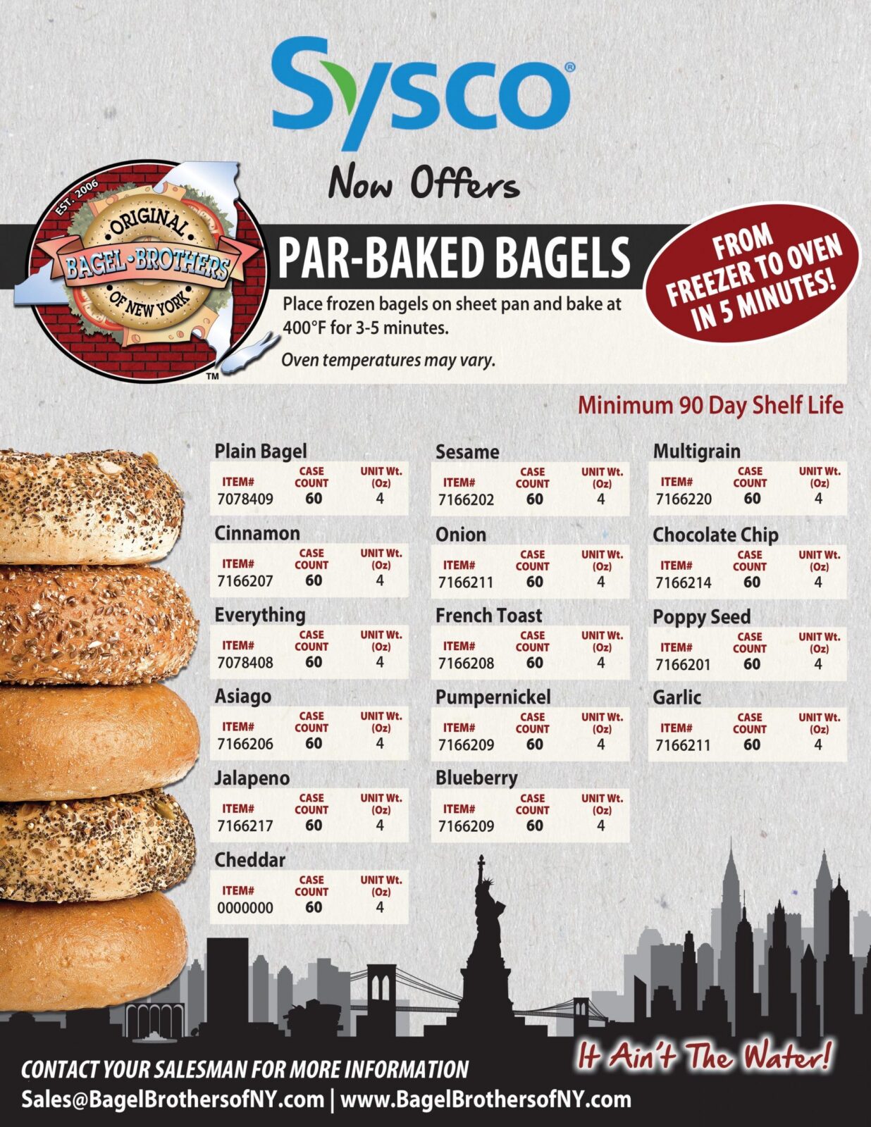 Bagels by Bagel Bros Sysco Bahamas Food Services