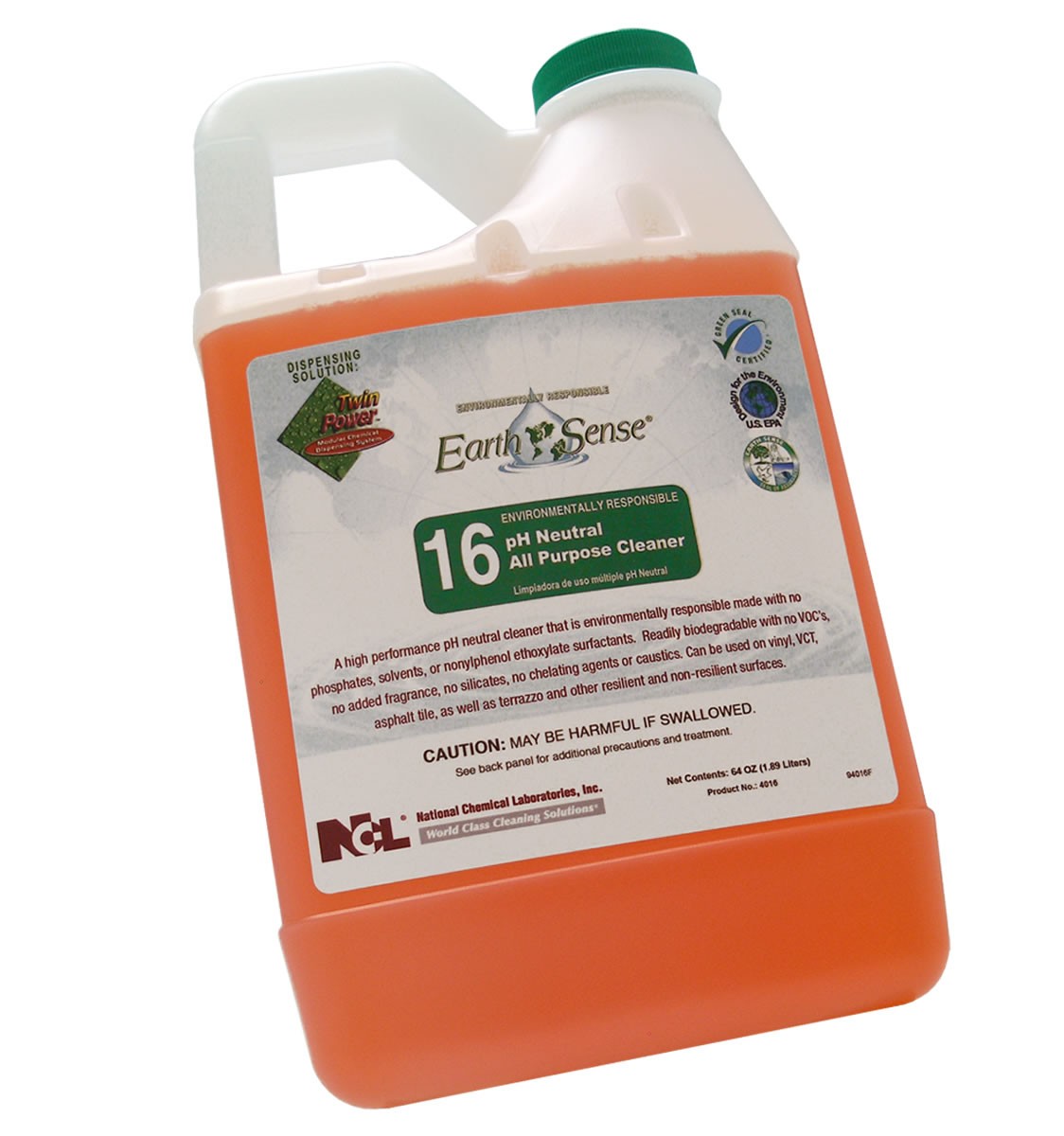 ncl_earth sense 16 ph neutral all purpose cleaner 64 oz slant Sysco