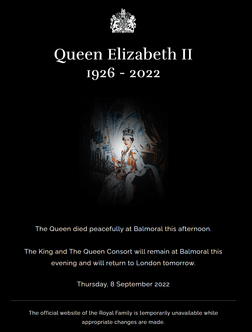 Head of the Commonwealth, Queen Elizabeth Has Passed Away