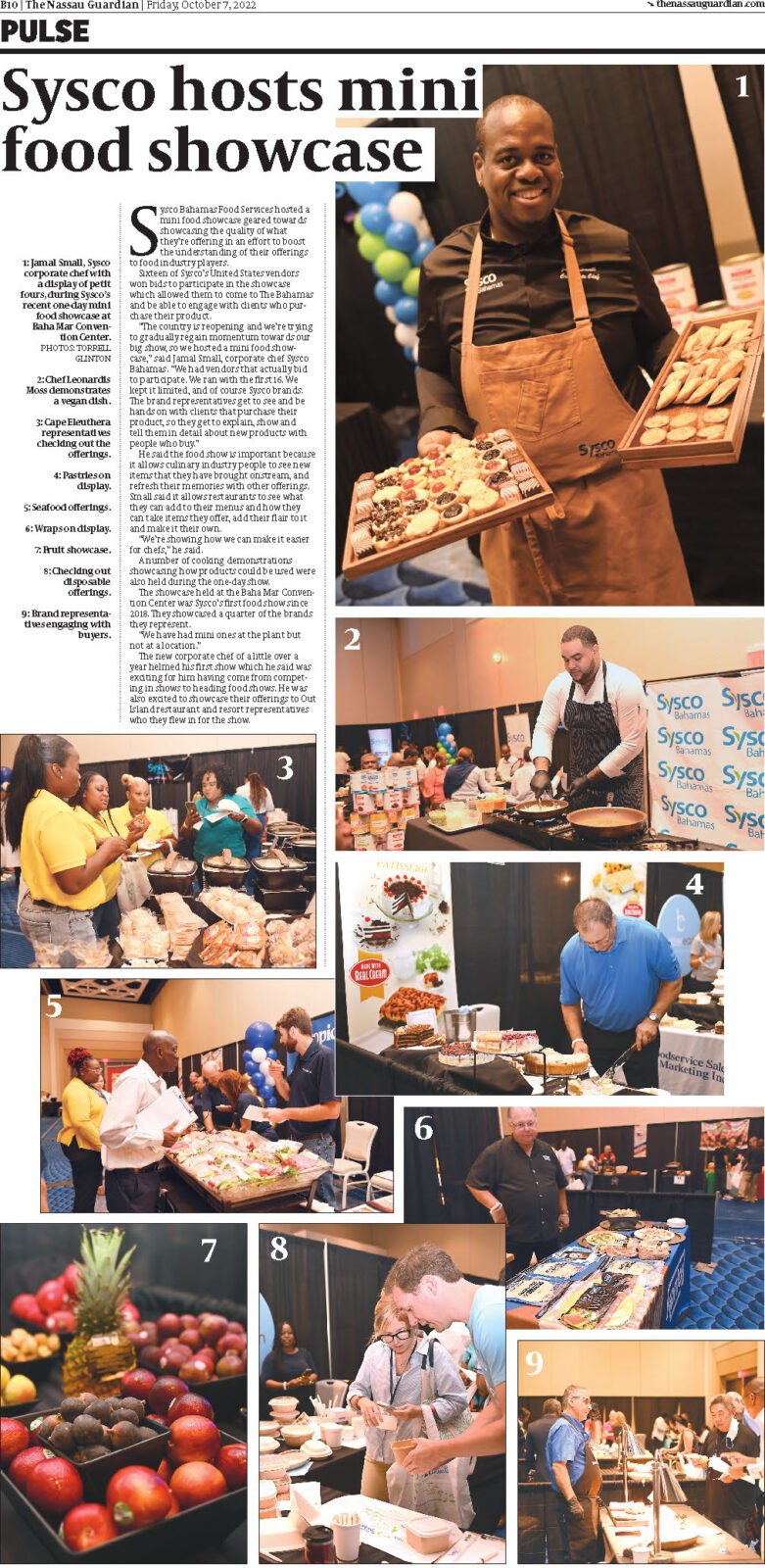 Nassau Guardian (Pulse) article - Sysco Hosts Mini Food Showcase