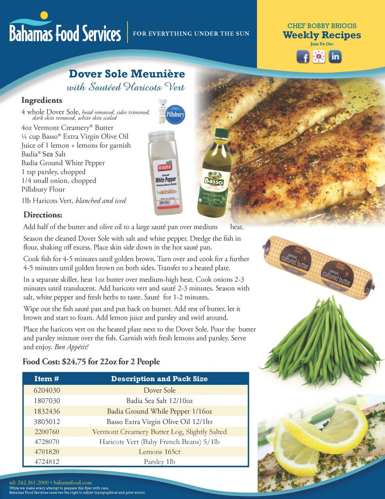 Dover Sole Meunière with Sautéed Haricots Vert Dover Sole Meunière with Sautéed Haricots Vert
